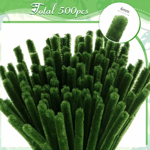 Image of Peryiter 500pcs Pipe Cleaner Craft Pack, Tropical Plants, 12 Inch