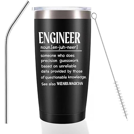 HIPOODAN Engineer Gifts for Men,Women - Funny Engineer Gag Gift for Friends, Brother for Birthday, Graduation, Father's Day, Christmas- Engineer Definition Engineering Mechanical - Insulated Tumbler
