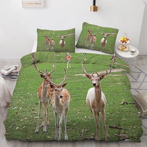 Housse de Couette 220x240 Cerf en Microfibre Douce avec Fermeture Éclair - 2