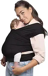 Wrap Sling de Bebê Carregador Canguru de Amarrar Little Beni (Preto)