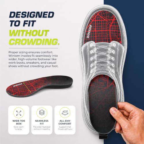 Image of Flat Feet Insoles Men & Women - Orthotic Shoe Inserts with Arch Support for Flat Feet, Overpronation Insoles with Shock Absorption for Heel and Foot Pain Relief (Urban Black, M 9-9.5 / W 11-11.5)