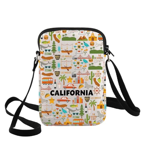 G2TUP California Travel Crossbody Bag California Trip Gift California Shopping Shoulder Bag California Souvenir Merch