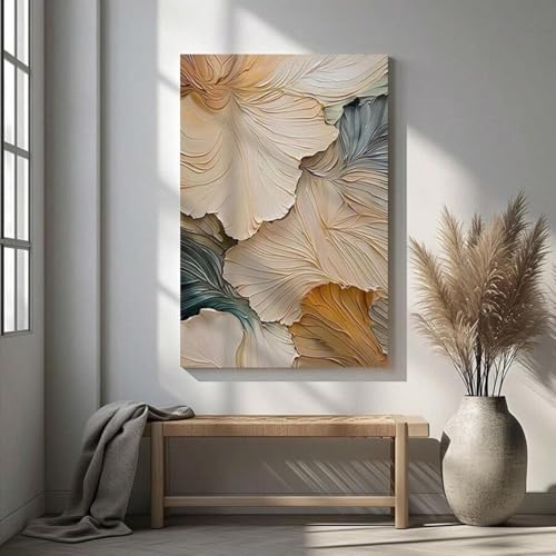 Peinture à l'huile abstraite pour réchauffer un mur blanc avec ses tons neutres - 2