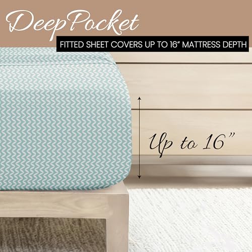 Parure de lit chevron bleu clair pour des nuits fraîches en été - 6