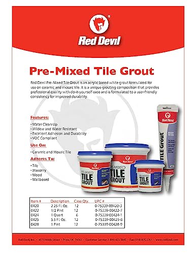 image for Red Devil 0425 Pre-Mixed Tile Grout - Professional Quality, Excellent 