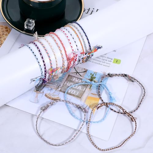 30Pcs Friendship Bracelets, Handmade Braided Bracelet for Women Men Woven Wrap Friendship Bracelets Adjustable Colorful String Bracelet Perfect for Matching Accessory for Adults3