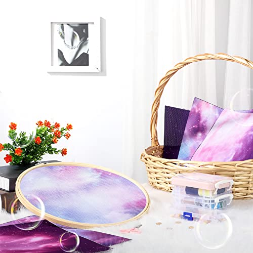 6 Pieces Cross Embroidery Fabric 14 Count Aida Cloth 11.81 X 17.72 Inch Cross Aida Star Sky Printed Patterns Cross Cloth Embroidery Cloth For Diy Art Craft Handwork #TOP3