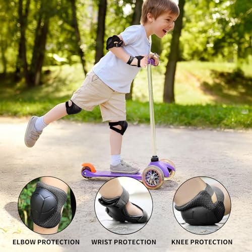 Rodilleras y coderas para niños juego de protección sin rozaduras que evita golpes 6