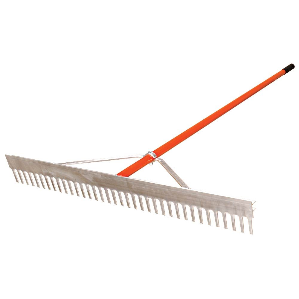Leonard Lightweight Aluminum Grading Rake, Beveled Tines (36 Inch Head Width)