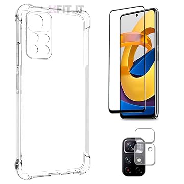 Kit Capa Anti Shock + Película 3D Vidro + Película Câmera Compatível com Xiaomi Poco M4 Pro 5G [FIT IT]