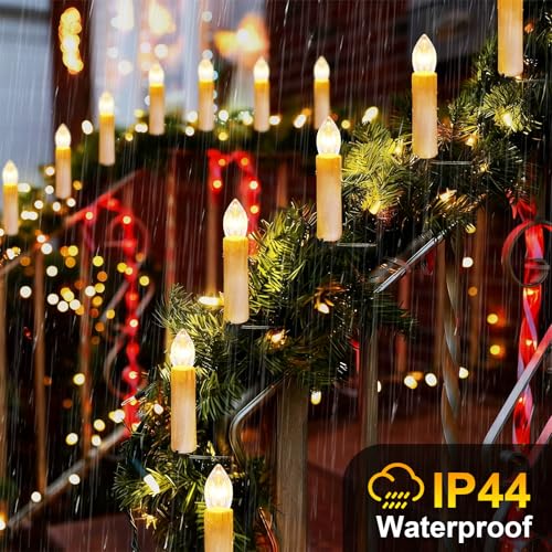 Lichterkette Kerzen Weihnachtsbaum, Weihnachtsbaumbeleuchtung Christbaumkerzen mit Kabel… – Ansicht 8