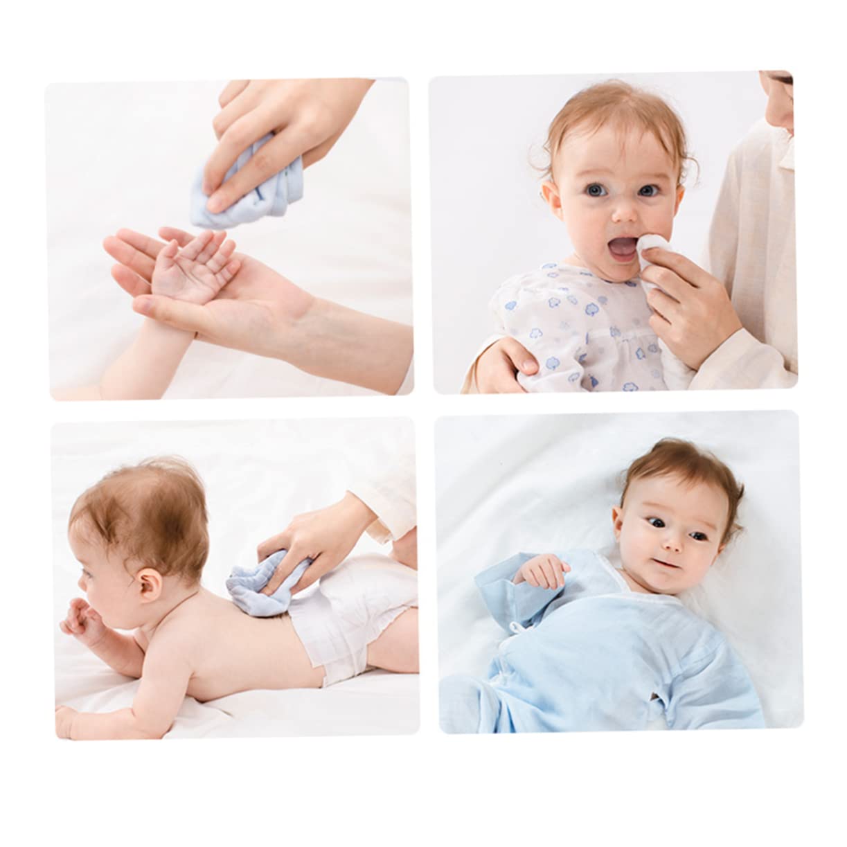 Toyvian 3 Set Di Salviette in Mussola Morbida Per Neonati 5 Stili Asciugamani Quadrati Per Neonati Prelavati Delicati Per La Pelle Del Bambino 5 Pezzi*3