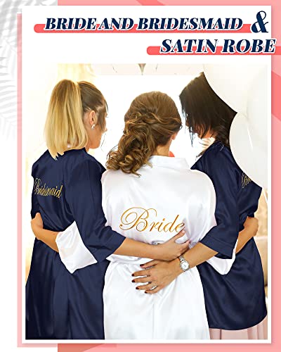 Jecery 12 Pcs Bridesmaid Robes Bride Kimono for Wedding Day Satin Embroidered Bridal Party Robes4