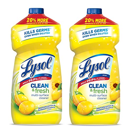 Lysol Clean and Fresh Multi-Surface Cleaner, Lemon Sunflower Scent, 48 Oz (Pack of 2)