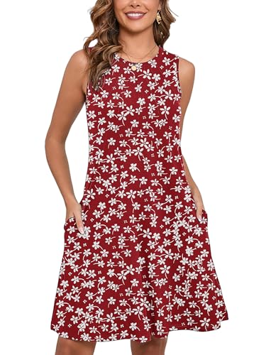 Image of Heymoments Women Sleeveless Summer Beach Dresses with Pockets