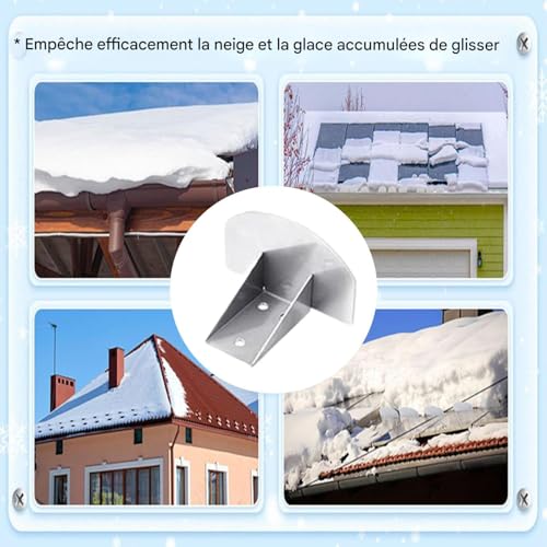 Retención de nieve para techos metálicos y azulejos con kit de 25 piezas antideslizantes 5