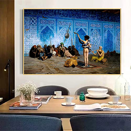Kit broderie diamants Gerome Charmeur de serpent toile 50x61 peinture diamant 5D complete