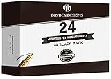 Dryden Designs Fountain Pen Ink Cartridges - SET OF 24 BLACK INK CARTRIDGES - Short International Standard Size - Disposable and Generic Ink Refill Cartridges - Perfect for Calligraphy