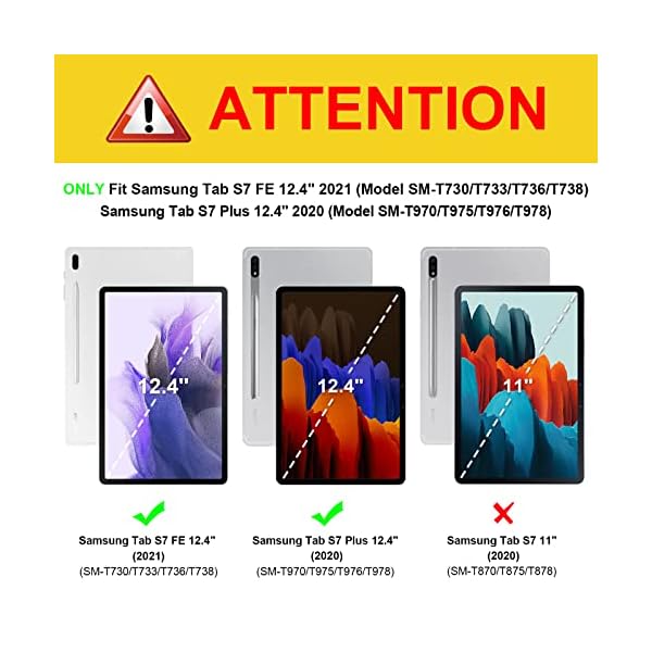 Fintie Hülle für Samsung Galaxy Tab S8 Plus 2022/S7 FE 2021/S7 Plus 2020 12.4 Zoll, Multi-Winkel Folio Schutzhülle mit S… – Bild 3