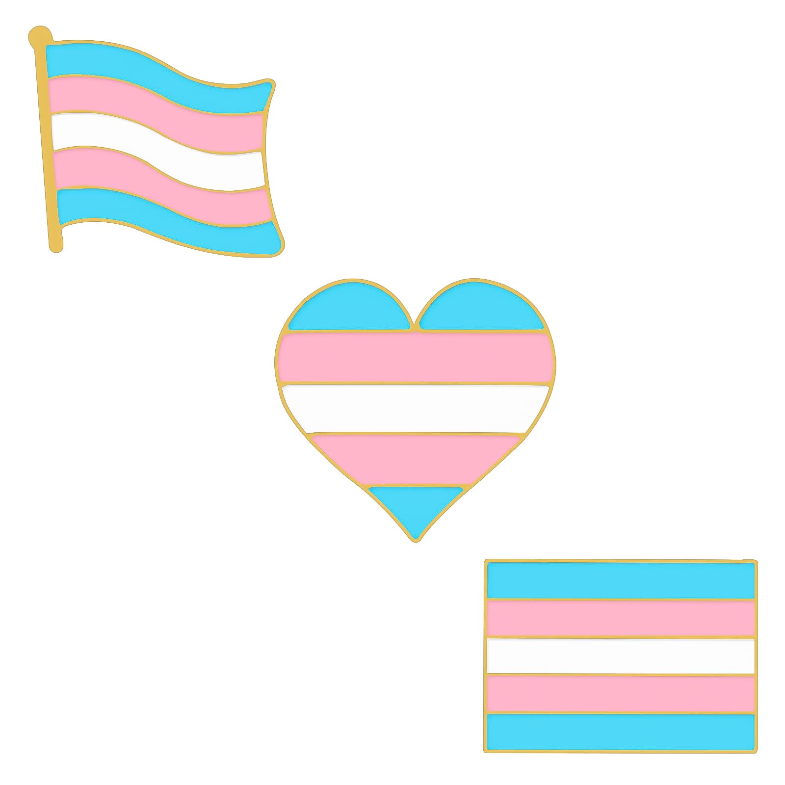 Nanafast3Pcs LGBTQ Pride Pins - Rainbow Heart Lapel Pin Brooch Badge for Pride Month Parades and Events - Accessories for Clothes, Bags and Hats