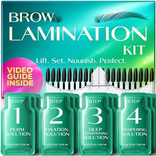 Brow Lamination Kit – 5 Applications DIY At Home, Professional Eyebrow Lamination Kit with 5 Step...