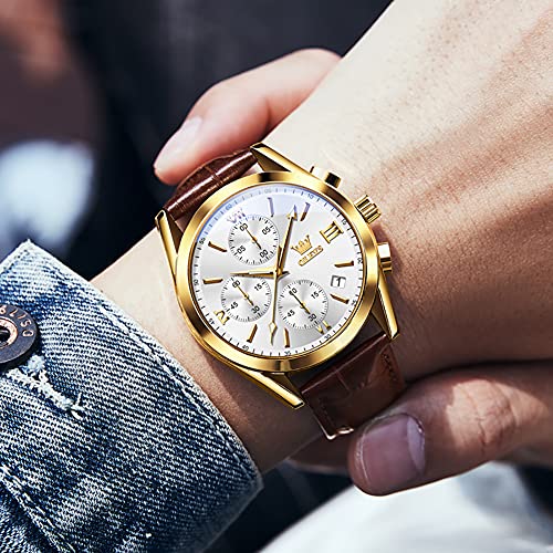 Image of OLEVS Mens Watches Stylish Chronograph Waterproof Luminous Silicon Strap Multifunction Watches for Men Business Men Wrist Watch