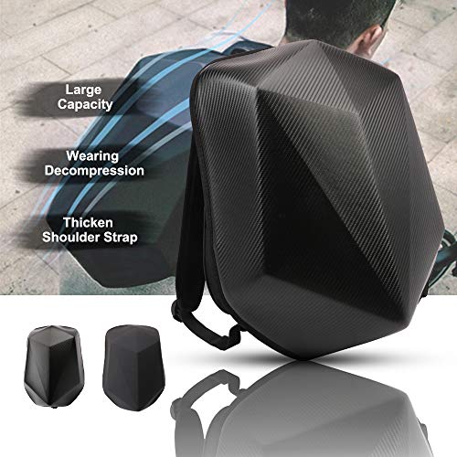 JFG RACING Motorrad Rucksack,Harter Rucksack aus Kohlefaser,Wasserdicht Diamantform mit großem Fassungsvermögen von 30L für Motorrad Fahrrad und Outdoor Aktivitäten