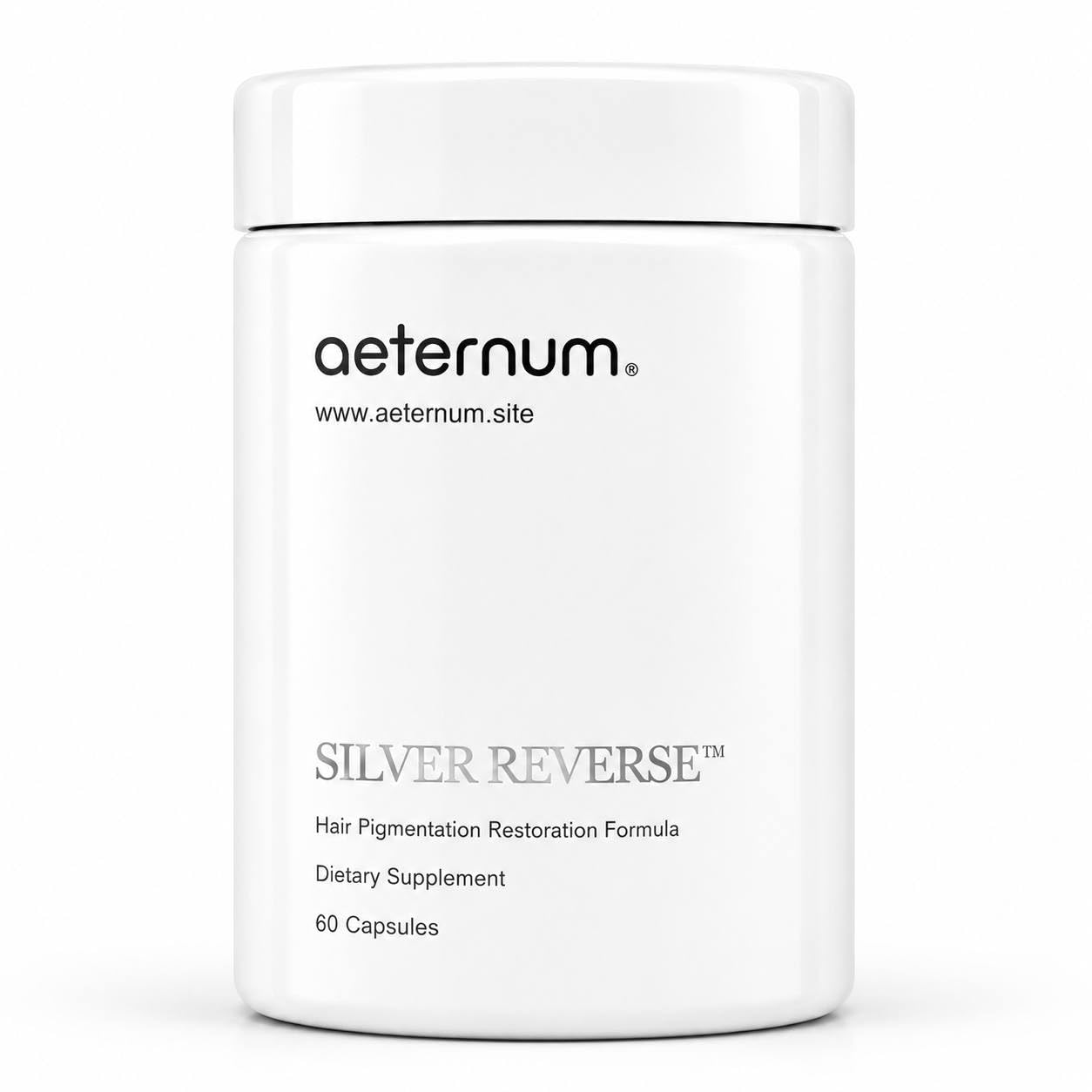 Aeternum Silver Reverse Hair Care Bundle – 60 Vegan Capsules with L-Tyrosine, Catalase, Biotin and Copper & Peptide Scalp Serum, 30 mL – Dye-Free Daily Routine