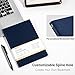 CAGIE Lined Journal Notebook for Men & Women,176 Pages A5 Medium Size Softcover Leather Journals for Writing,Travel,Business,Work & School, 100 GSM Thick Paper (5.7'' x 8.3'') (Navy Blue)