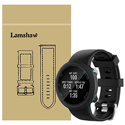Lvbu Cinturino Morbido Silicone Braccialetto Sportiva Di Ricambio Per Garmin Swim 2 Smartwatch (Nero)