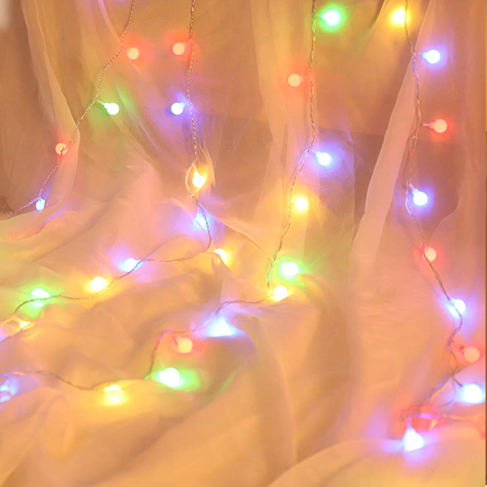 Surwin Romantic Christmas Light Bulb Fairy String Lights, Battery Operated Bulb Xmas String Lights for Garden Patio Bedroom Party Decor Indoor Celebration Lighting (Colorful,6M/40LED)