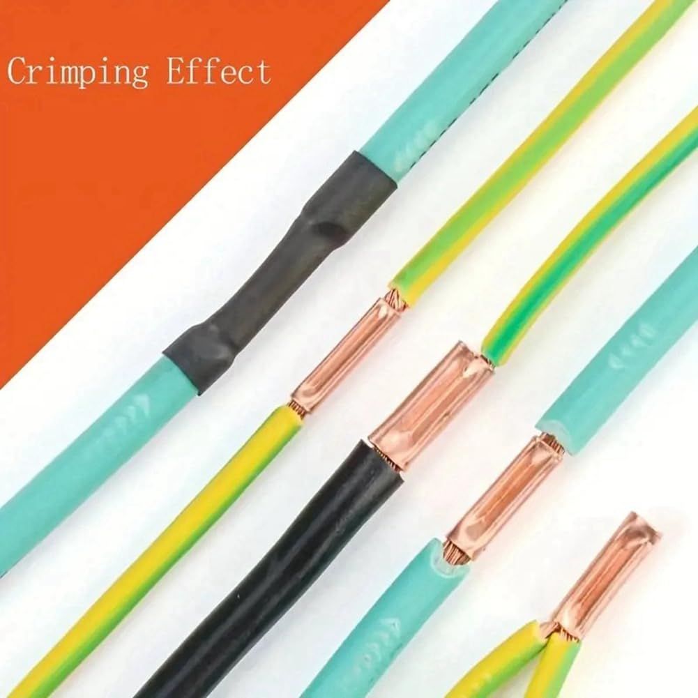 IMCCZONY 250pcs GT Copper Connecting Pipe Wire Joint Small Copper Tube Terminal Cable Lug Bootlace Ferrule Kit W/Crimping Pliers - Image 4