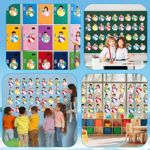 Image of gisgfim 80Pcs Summer Cutouts Beach Ball Decorations Bulletin Board Pool Ball Paper Cut-Outs Classroom Decor for DIY Craft Photo Wall Hawaiian Beach Pool Kindergarten Preschool Party Favor Supply