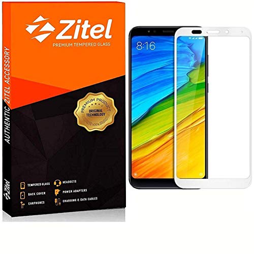 Image of Zitel Screen Protector for Redmi Note 5 Tempered Glass Edge-to-Edge 6D Screen Guard With Installation Kit - White Color