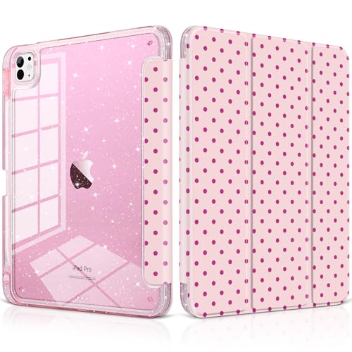Coque iPad Pro 11 M5 2025 étui protection pailleté avec support trois volets