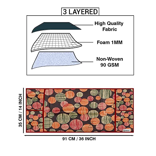 Image of PVC Waterproof 3-Layered Microwave Oven Top Cover With 4 Utility Pockets Suitable for Upto 30 Liter (Color- Multicolor, Size-36x14 Inches)