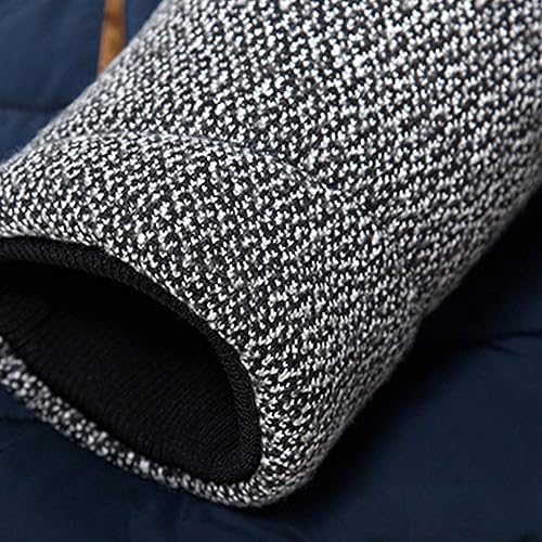 Fleece Lined Hoodie Men Zip up Puffer Jacket Patchwork Hooded Coat Pattern Hoodies Casual Winter Jackets 6