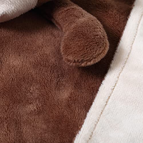 Image of CREVENT Cozy Plush Baby Security Blanket Loveys for Baby Boys with Animal Face, Baby Shower /Birthday Gifts for Newborns Infant Toddler (Brown Monkey)