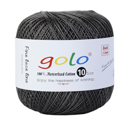 Image of golo Crochet Thread Size10 Yarn for Hand Knitting Crochet Yarn Gray 227