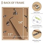 11 x 14 Solid Wood Picture Frame with Tempered Glass 1 Pack, Natural Wooden Photo Frame with Mat to 8" x 10" & 5" x 7" Picture for Tabletop and Wall Mounting, 11 by 14 Wood Frame, Light Wood - Image 2