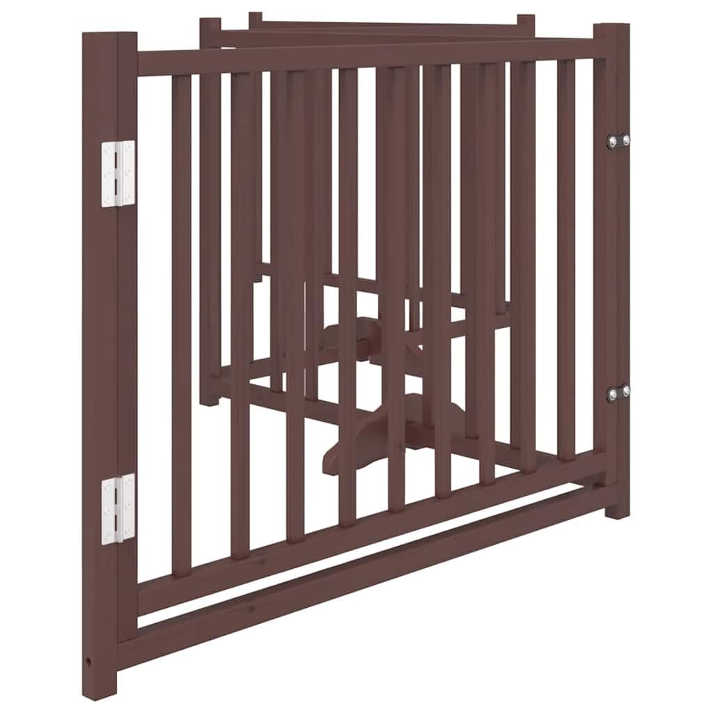 vidaXL Puerta de Perros Plegable 4 Paneles Madera Abeto marrón 320 cm, Puerta para Mascotas, Puerta de Seguridad para Perros, Puerta para Perros de Seguridad