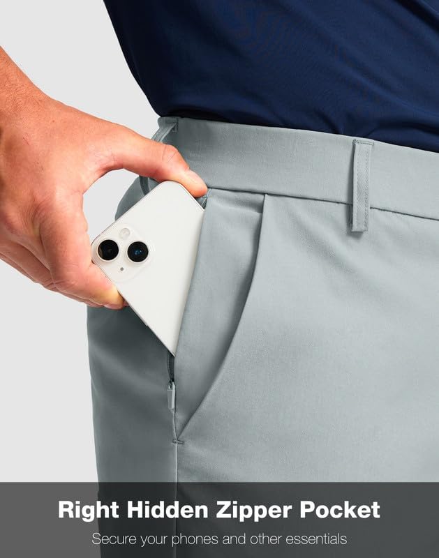 Men's Golf Shorts with 5 Pockets 11" Inseam Stretch Quick Dry Casual Work Dress Shorts for Men - Image 3