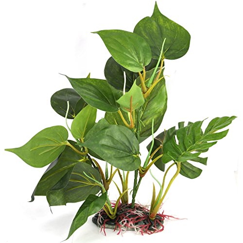 Txyk - Planta de Acuario Artificial de 24 cm de Aspecto Realista para Acuario, Hojas Verdes