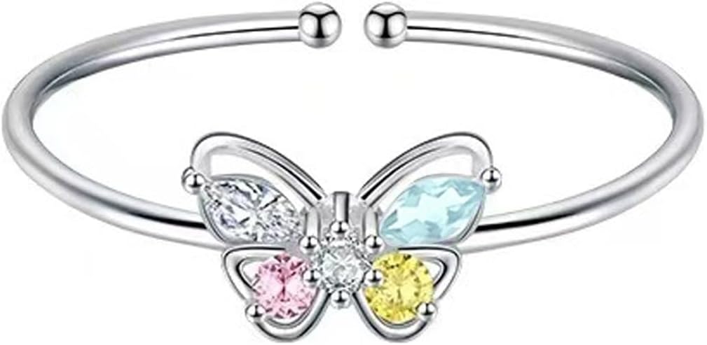 925 Sterling Silver Butterfly Ring Handmade Rings Dainty Adjustable Open Cuff Rings Jewelry Gifts for Women