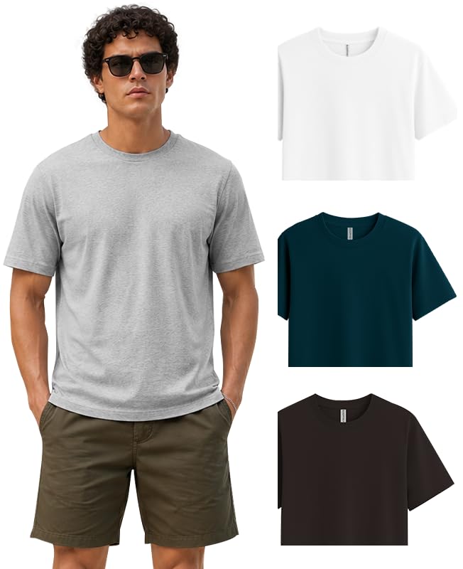 Image of Sleepynuts Men's Everyday Wear Crew Neck Regular Fit T-Shirt | Half Sleeve Solid Plain Casual T-Shirt for Men | Soft Breathable Fabric |