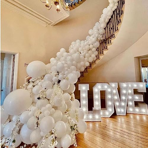 Image of 412pcs White Balloons 18 12 10 5 Inch White Balloon Garland Arch Kit Different Sizes Matte Latex Balloons for Baby Shower Birthday Wedding Party Decorations