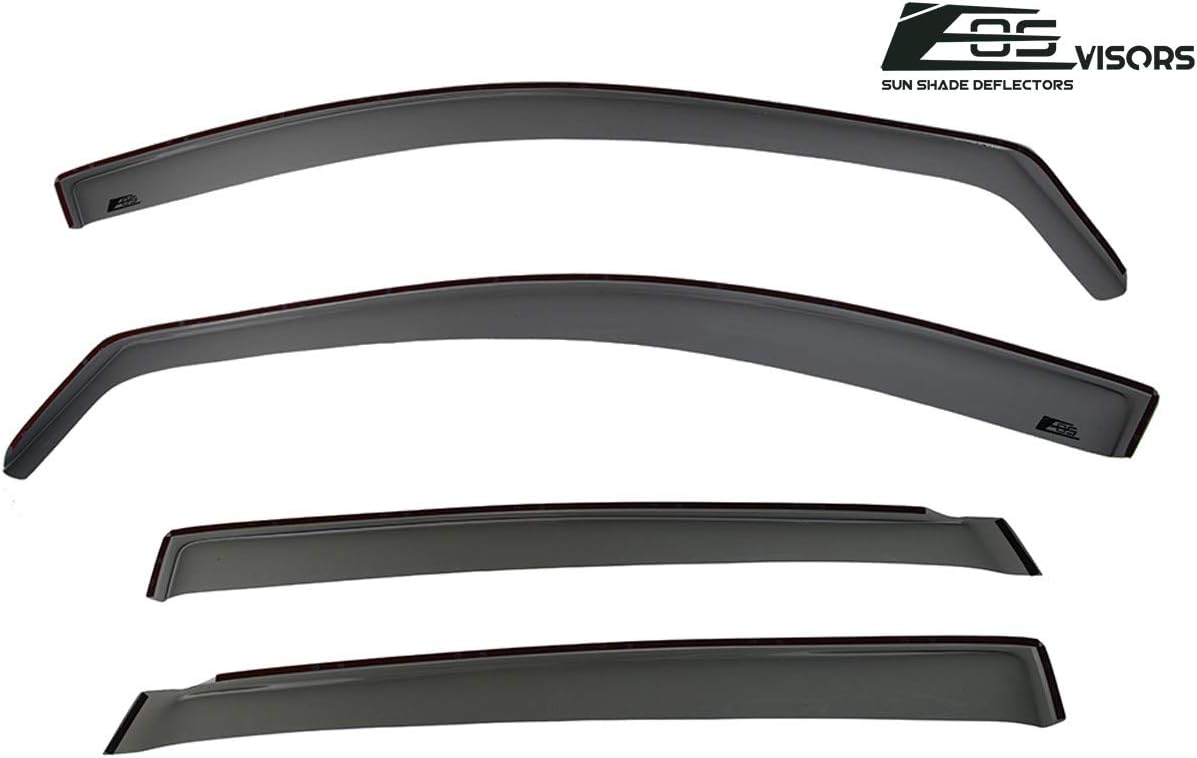 for 2007-2011 Honda CR-V CRV | EOS Visors in-Channel Style JDM Smoke Tinted Side Vents Window Deflectors Rain Guard