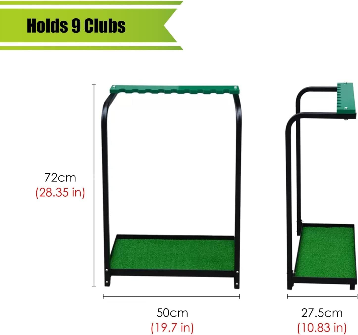 9-Hole Golf Club Organizer Rack Outdoor, Durable Metal Golf Club Storage Holder, Floorstanding Golf Clubs Shelf for Indoor Simulator
