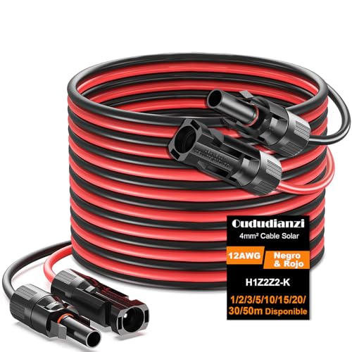 Solar cable extension, 4 mm² 1/3/5 m solar cable extension with connector, photovoltaic solar cable, connection cable solar plug, voltage class 1000 V, IP68 waterproof plug (5 m 4 mm²/12 AWG) Solar cable extension, 4 mm² 1/3/5 m solar cable extension with connector, photovoltaic solar cable, connection cable solar plug, voltage class 1000 V, IP68 waterproof plug (5 m 4 mm²/12 AWG)