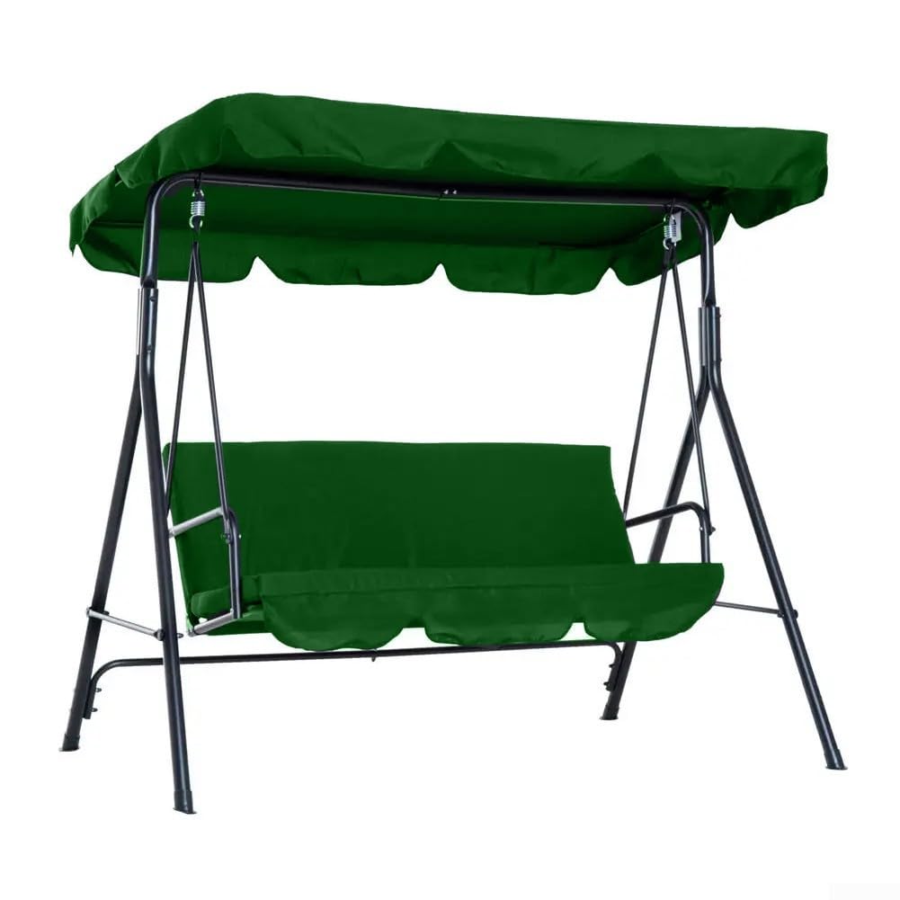 Swing Canopy Covers Oxford Cloth Swing Canopy Replacement Cover Garden Swing Seat Canopies Covers Waterproof Sun Shade Awning for Patio Swings Garden Swings(Dark Green-Large Three-Seater)